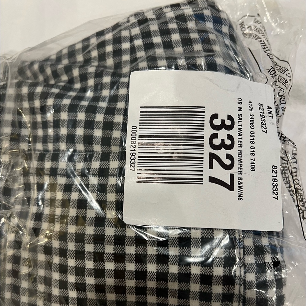 NWT Anthropologie Black & White Gingham Off-Shoulder Romper - Picture 3 of 12